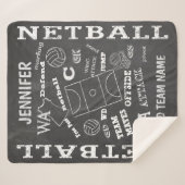 netballチパーソナライズされたャルクボードスタイル シェルパブランケット (正面(横))