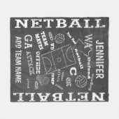 netballチパーソナライズされたャルクボードスタイル フリースブランケット (正面(横))