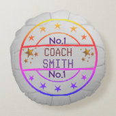 Netballパーソナライズされたのベストコーチ ラウンドクッション (裏面)