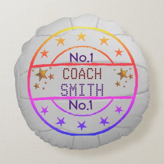 Netballパーソナライズされたのベストコーチ ラウンドクッション (裏面)