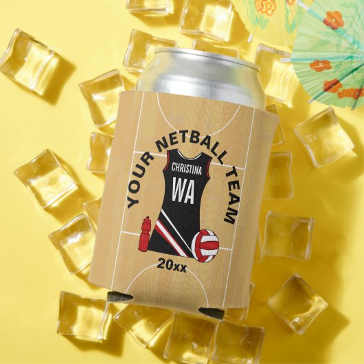 Netballパーソナライズされた選手チーム賞 缶クーラー (インサイチュ 夏)