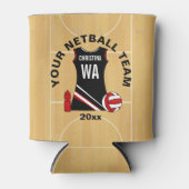 Netballパーソナライズされた選手チーム賞 缶クーラー (正面)
