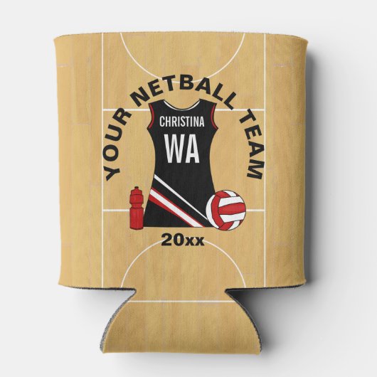 Netballパーソナライズされた選手チーム賞 缶クーラー (裏面)