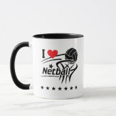 Netballプレイヤー私はNetball Mugが大好き マグカップ (左)