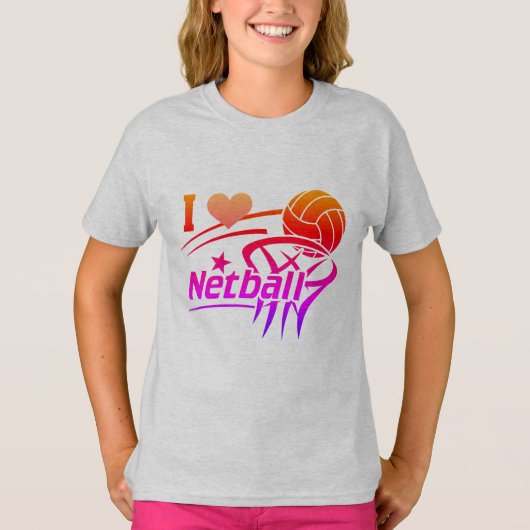 Netballプレーヤー、私はNetball、色が大好き Tシャツ (正面)