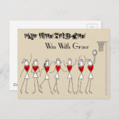 Netballポジションはフィギュアと引用文 ポストカード (正面/裏面)