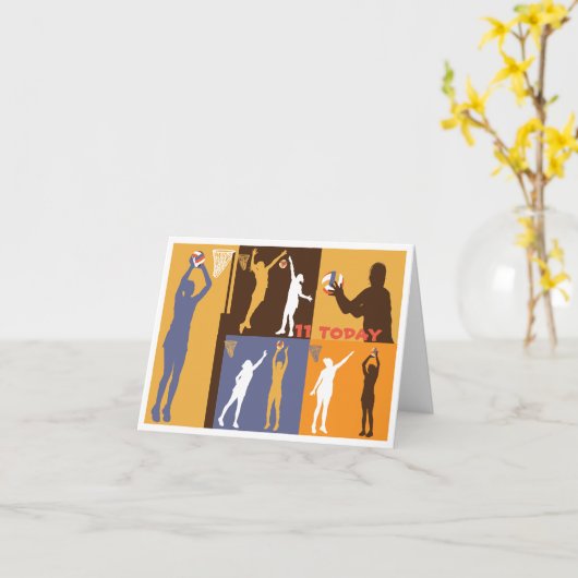 Netball誕生日カード – 11 カード (黄色い花)