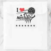 Netball、私はNetballが大好き、ステッカー スクエアシール (バッグ)