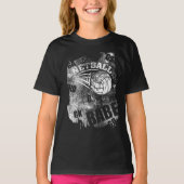 Netball Babe's、Black グランジ Netball Tシャツ (正面)