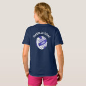 Netball blue outチームプレーヤーTシャツ Tシャツ (裏面フル)