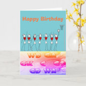 Netball Playersテーマハッピーバースデー カード (黄色い花)