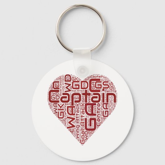 Netball Positionsハートデザイン キーホルダー (正面)