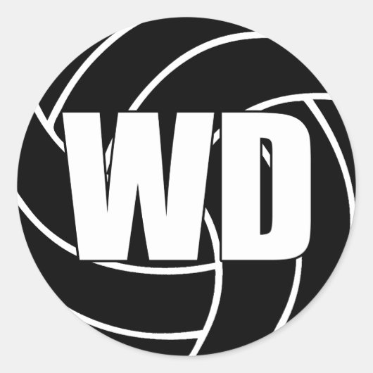 Netball Wing Defense, WD, Netball Teamスタンプ ラウンドシール (正面)