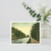 Netcong NJ、モリス運河に沿って、ヴィンテージスタイル ポストカード (スタンド正面)