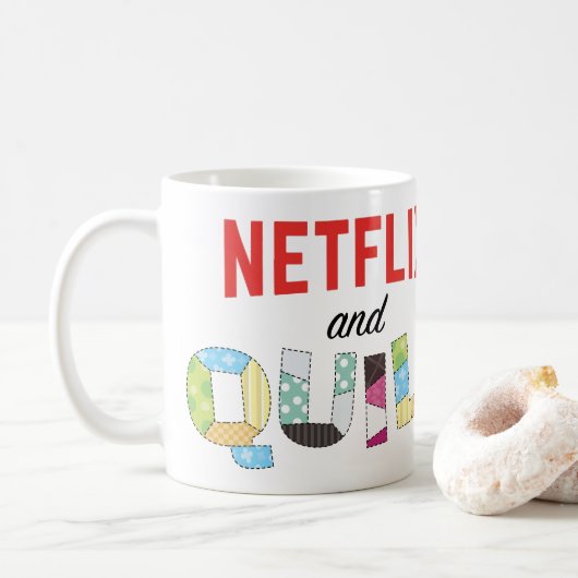 Netflixとキルトコーヒーマグ – キルターおもしろいギフト コーヒーマグカップ (ドーナツ)