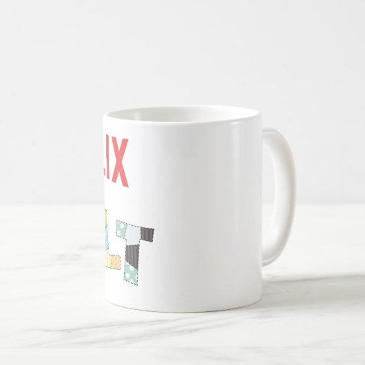 Netflixとキルトコーヒーマグ – キルターおもしろいギフト コーヒーマグカップ (正面右)