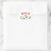 Netflixとキルトステッカー – Quilter おもしろい Gift ラウンドシール (バッグ)