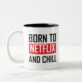 netflix生まれとchill引用文 ツートーンマグカップ (左)