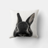 Netherlandの小型ウサギの黒、miartによるオリジナル クッション (裏面)