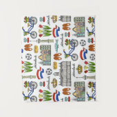 Netherlandの落書きパターン タペストリー (正面)