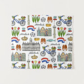 Netherlandの落書きパターン タペストリー (正面(横))