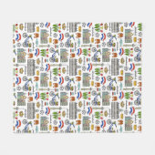 Netherlandの落書きパターン フリースブランケット (正面(横))