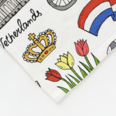 Netherlandの落書きパターン フリースブランケット (角)