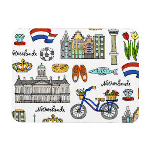Netherlandの落書きパターン マグネット