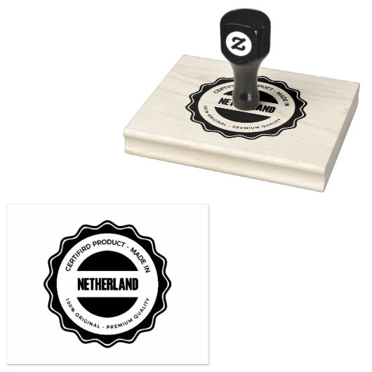 NETHERLAND Printed Text Made In Certified Premium  ラバースタンプ (押印)