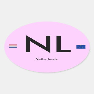 Netherlands*のヨーロッパスタイルのバンパーステッカー(オランダ) 楕円形シール