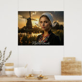 NETHERLANDS - 油絵 - AI ポスター (キッチン)