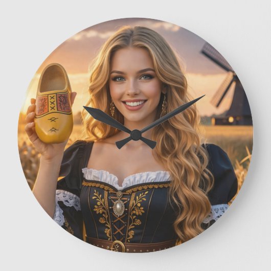 NETHERLANDS - DUTCH ラージ壁時計 (正面)