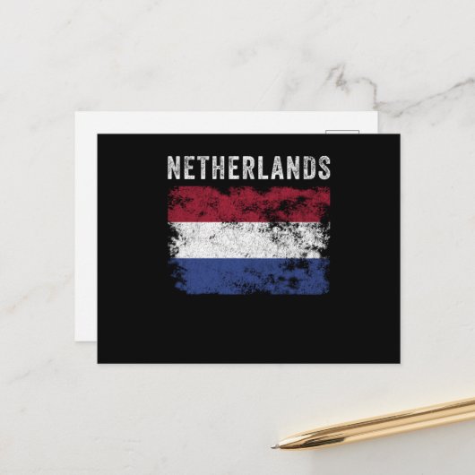 Netherlands Flag Distressed - Dutch Flag ポストカード (正面/裏面インサイチュ)