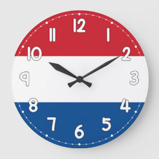 Netherlands Flag Wall Clock – Dutch Patriotic Home ラージ壁時計