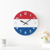 Netherlands Flag Wall Clock – Dutch Patriotic Home ラージ壁時計 (ホーム)