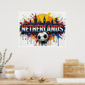 Netherlands Football Citiscape Oil Painting Style  ポスター (キッチン)