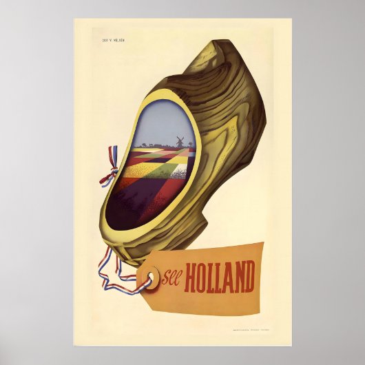 Netherlands Holland Dutch Amsterdam Vintage Travel ポスター (正面)