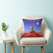 Netherlands Throw Pillow Tulip Field Windmill クッション (椅子)