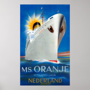 Netherlands Vintage Travel Poster Restored ポスター