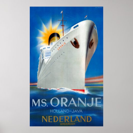 Netherlands Vintage Travel Poster Restored ポスター (正面)