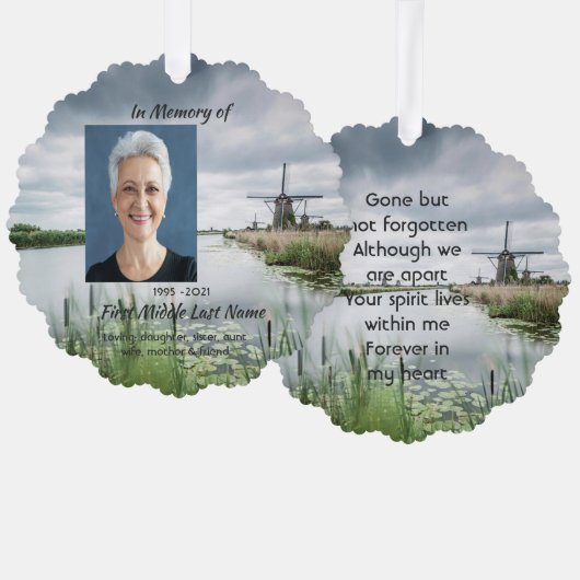 Netherlands windmill Holland Memorial Keepsake オーナメントカード (正面/裏面)