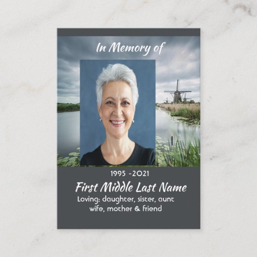  Netherlands Windmill Memorial Keepsake  名刺 (正面)