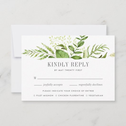 Netreeの選択肢を持つWild Meadow RSVPカード (正面)