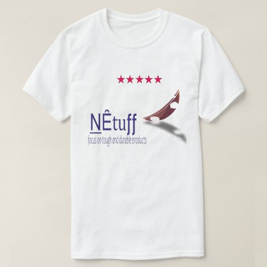 NEtuff - 丈夫で耐久性のあるブランドロゴデザイン Tシャツ (デザイン正面)