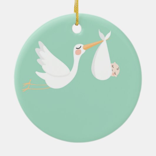 Neturalの妊娠の発表の男の赤ちゃん セラミックオーナメント (裏面)