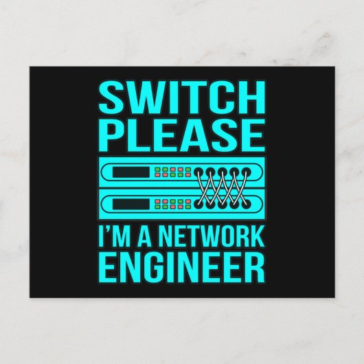 Network Engineer Computer IT Tech Programmer Geek ポストカード (正面)