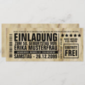 NEU: Einladung zum 50. Geburtstag mit Barcode 招待状 (正面/裏面)