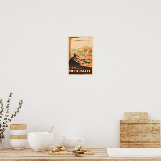 Neuchatel,スイス,ヴィンテージ旅行のクラフトマン ポスター (キッチン)