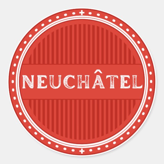 Neuchatel City Pride Emblem – Swiss Identity ラウンドシール (正面)