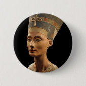 Neues博物館のNefertitiのバストの写真 缶バッジ (正面)